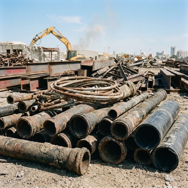 demolition iron pipe scraps